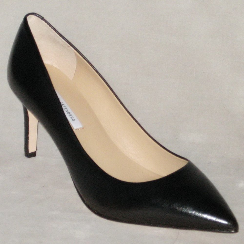 NEW Diane Von Furstenberg OLEE Leather Shoes Pump Women Size 10 Black MSRP $298